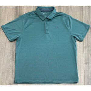 Under Armour Size XXL Men's Mint Green Dri-Fit Heat Gear Polo Shirt